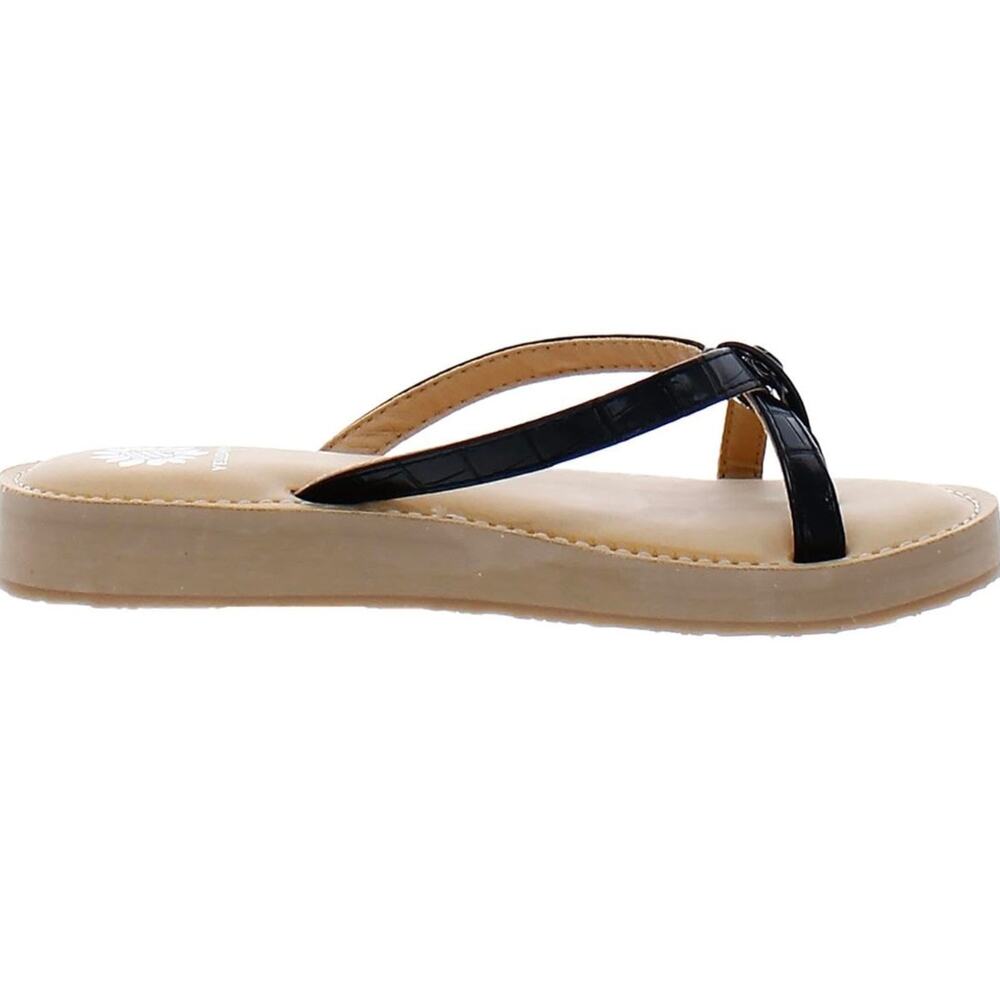 Yellow Box 'Aesy' SZ 9 Women's Criss-Cross Strappy Sandal Black Platform Thong - Picture 7 of 7